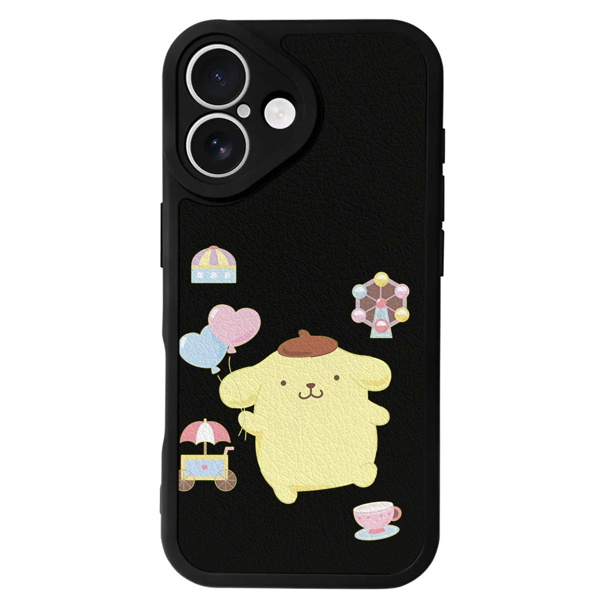 サンリオ グッズ,ポムポムプリン - IPhone 16シリーズ対応 ・ シリコンスマホケース ・ レザー調 ・ 高精度フィット ・ 耐衝撃 ・ ワイヤレス充電対応 ・ 精密カット